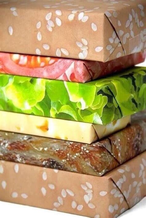 hamburger christmas wrapping paper